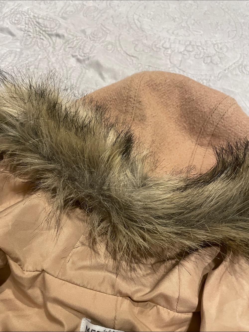 J. Crew Camel Wool-Blend Pea Coat with Faux-Fur Trim Hood - Picture 5 of 12